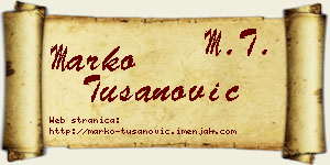 Marko Tušanović vizit kartica
